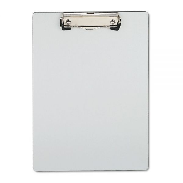 Universal Plastic Brushed Aluminum Clipboard, Portrait Orientation, 0.5" Clip Capacity, Holds 8.5 X 11 Sheets, Silver