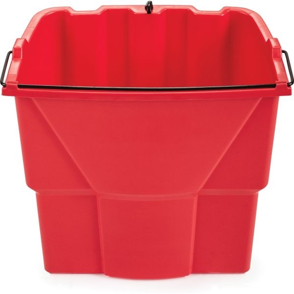 Rubbermaid Commercial Wavebrake 2.0 Dirty Water Bucket, 18 Qt, Plastic, Red