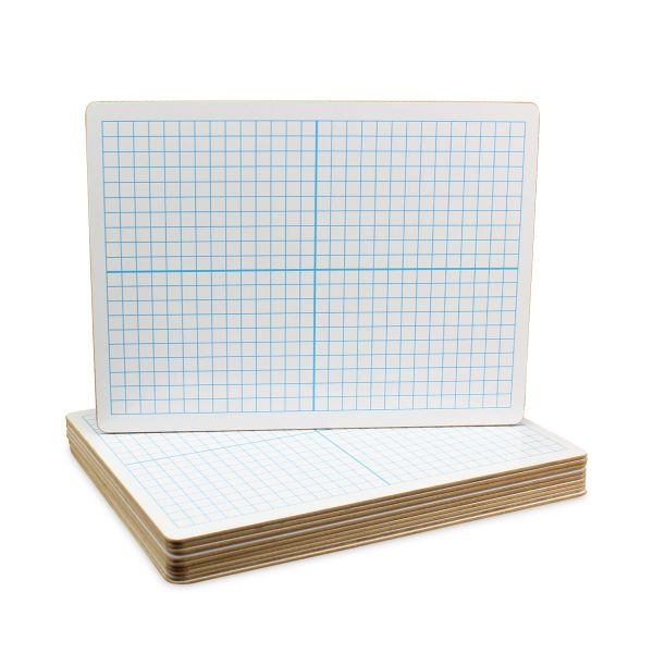 Flipside Graphing Two-Sided Dry Erase Board, 12 X 9, White Surface, 12/Pack