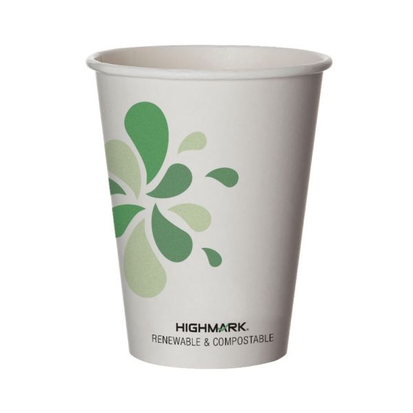 Highmark Eco Hot Coffee Cups, 12 Oz, White, Pack Of 50