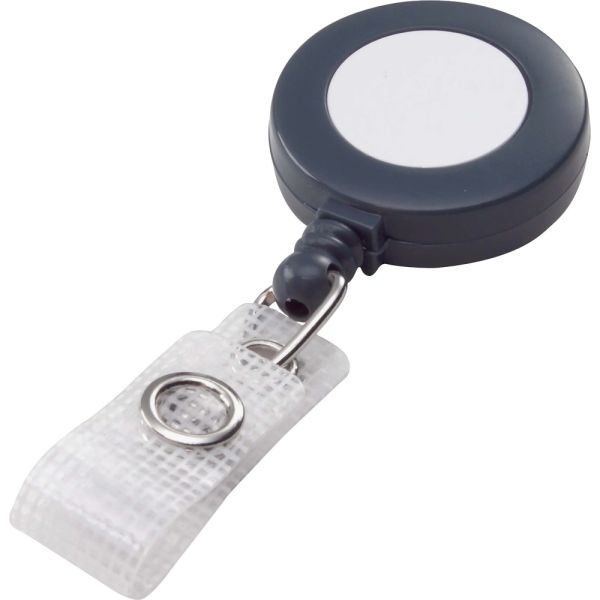 Swingline Gbc Retractable Badge Reel - Plastic, Nylon - 25 / Box - Gray