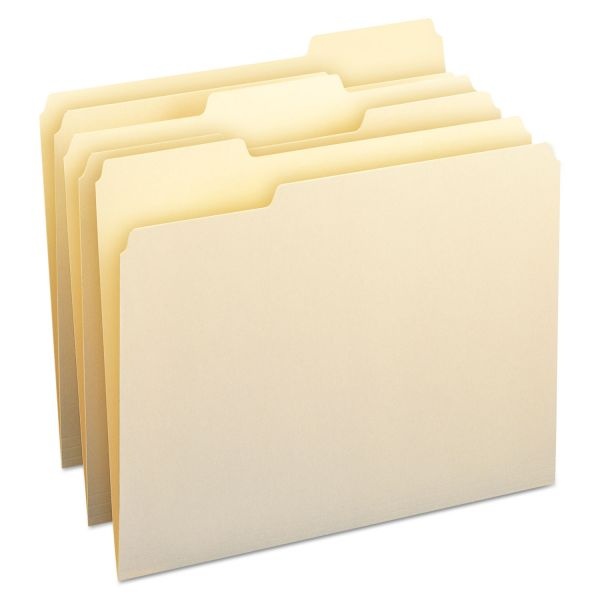 Smead Watershed/Cutless File Folders, 1/3-Cut Tabs: Assorted, Letter Size, 0.75" Expansion, Manila, 100/Box
