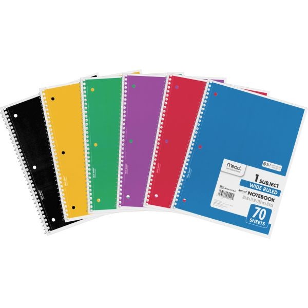 Mead Spiral Bound 1-Subject Notebooks