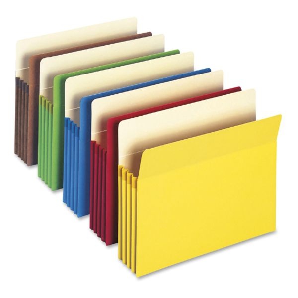 Smead Colored File Pockets, 1.75" Expansion, Letter Size, Red