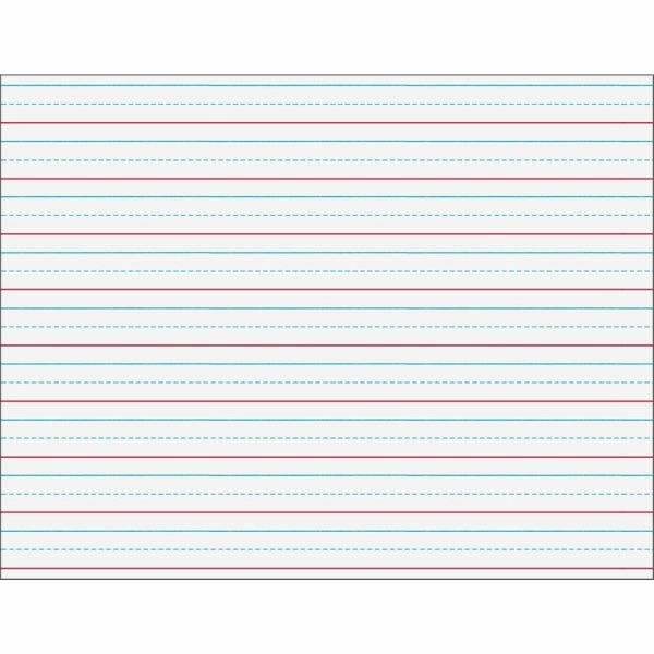 Pacon Grades K - 1 Multi - Sensory Handwriting Tablet - Letter - 11" X 8.5" - Wide Rule - 100 Sheets/Pack - White