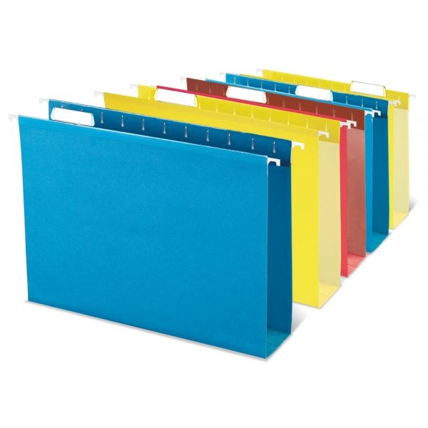 Box-Bottom Hanging File Folders, Letter Size (8-1/2" X 11"), 2" Expansion, Assorted Colors, Pack Of 12