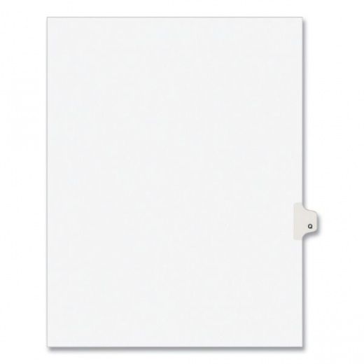 Avery Preprinted Legal Exhibit Side Tab Index Dividers, Avery Style, 26-Tab, Q, 11 x 8.5, White, 25/Pack, (1417)