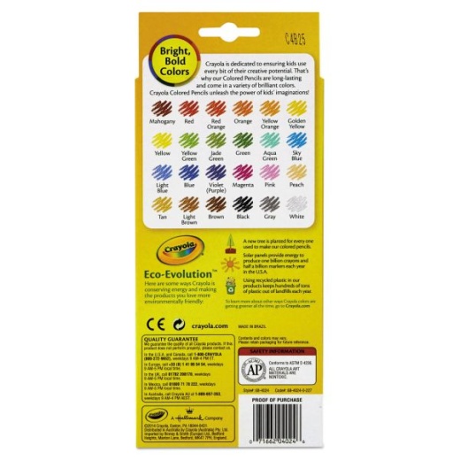 Crayola Color Pencils, Assorted Colors, Box Of 24 Color Pencils