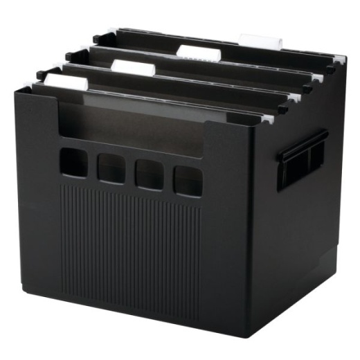Pendaflex Super Decoflex 4-Storage File Folders, 11" x 12 3/4" x 10", Black