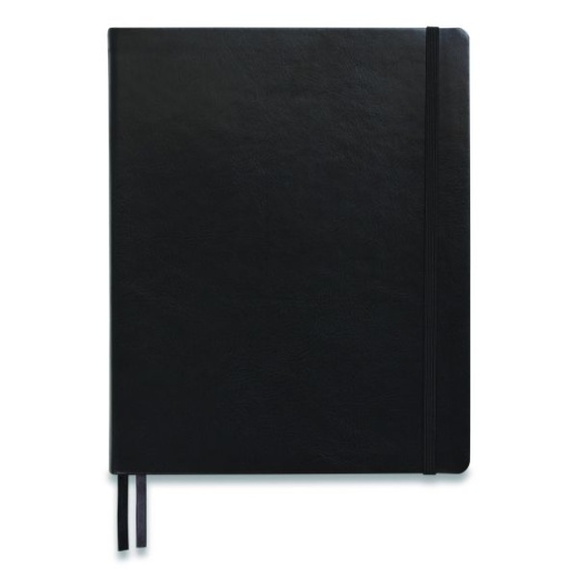 Tru Red Flexible-Cover Business Journal, 1-Subject, Narrow Rule, Black Cover