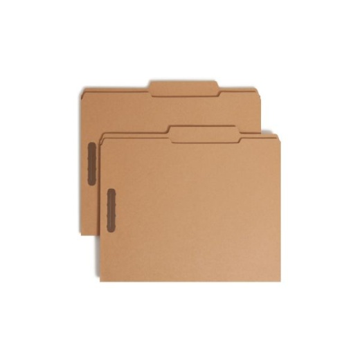 Smead 2/5 Tab Cut Letter Yes Fastener Folder - Strong and Long-Lasting Paperwork Organization