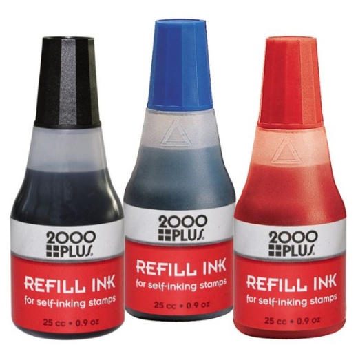 2000 Plus Self-Inking Stamp Refill Ink, 1 Oz, Blue