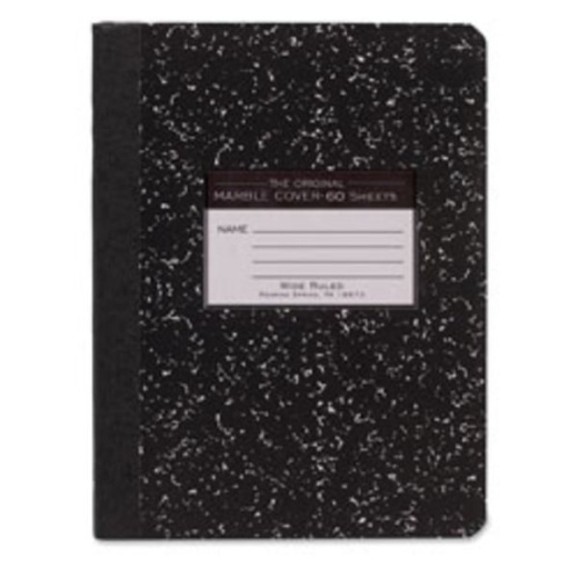 Roaring Spring Tape Bound Composition Notebook - 7 1/2" X 9 3/4", 60 Sheets, Black Marble