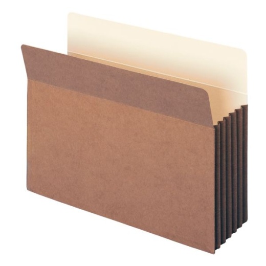 Smead Easy-Access Top-Tab Tyvek File Pockets, Letter Size, 5 1/4" Expansion, 30% Recycled, Redrope, Box Of 10
