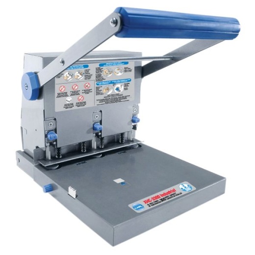 Carl Heavy-Duty 3-Hole Punch, Blue/Gray