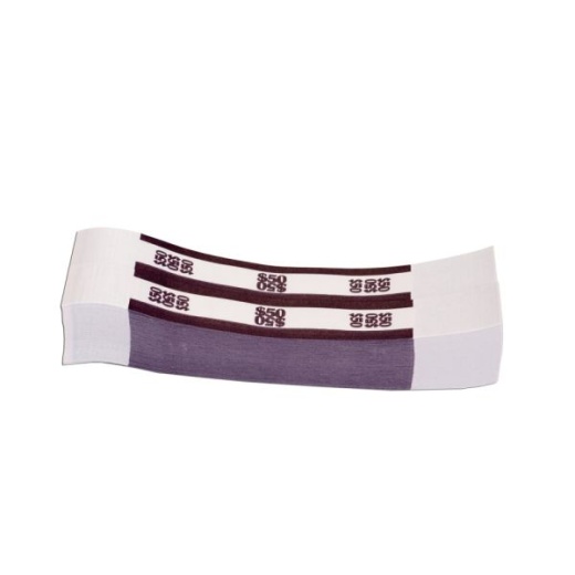 Deep Purple Currency Straps, Pack Of 1,000