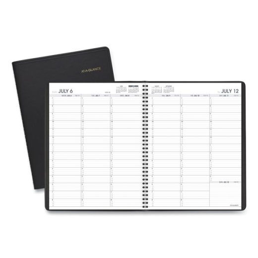AT-A-GLANCE Weekly Appointment Book, 11 x 8.25, Black Cover, 14-Month (July to Aug): 2024 to 2025