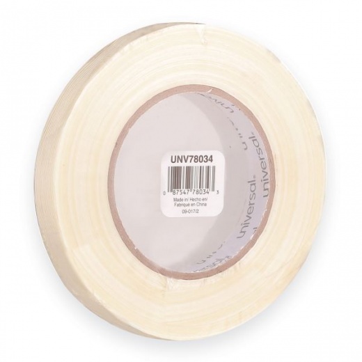 Universal 190# Medium Grade Filament Tape, 3" Core, 18 mm x 54.8 m, Clear