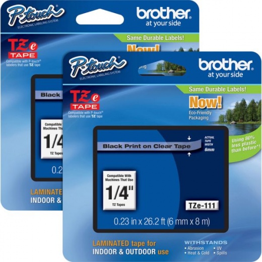 Brother P-Touch Tze Laminated Tape Cartridges - Standard Labels for Office Supplies