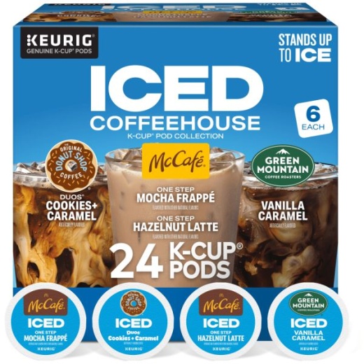 Keurig Iced Coffeehouse K-Cup Pod Collection Variety Pack, Box Of 24 Pods