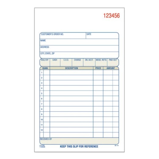 Adams Carbonless 2-Part Sales Book, 4 3/16" x 7 3/16"