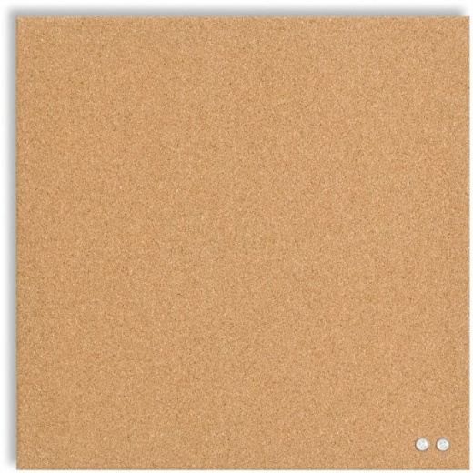 U Brands Square Cork Bulletin Board, 14 X 14 Inches, Frameless, Natural, Push Pins Included