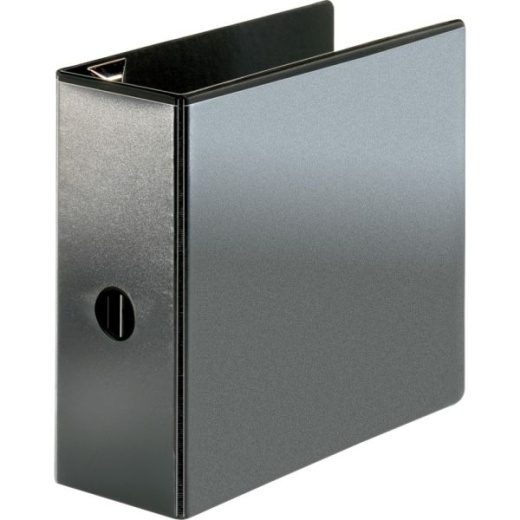 Sparco Locking View 3-Ring Binder, 5" D-Rings, 44% Recycled, Black