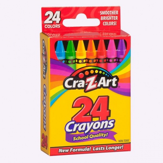 Cra-Z-Art® School Quality Crayon, Assorted Colors, 24/Box