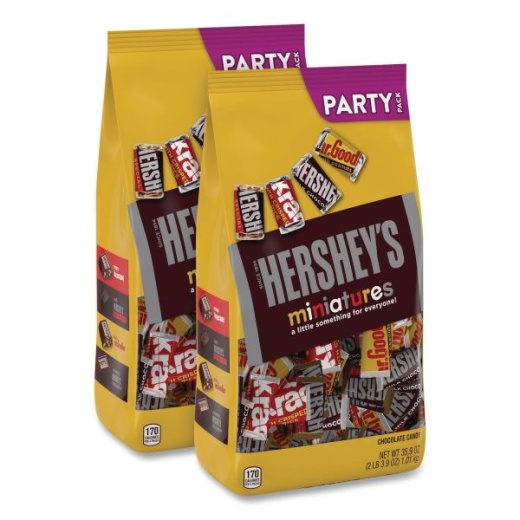 Hershey's Chocolate Miniatures Party Pack Assortment - 35.9 Oz Bag, 2 Bags/Carton