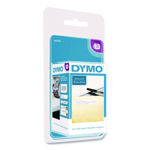 Dymo Labelwriter Return Address Labels, 0.75 x 2, White, 400 Labels/Roll