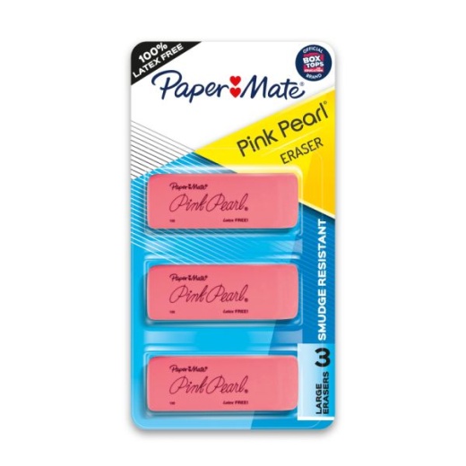 Paper Mate Pink Pearl Erasers, Pack of 3