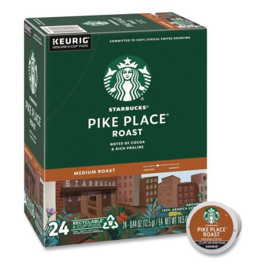 Starbucks Pike Place Coffee K-Cups Pack, 24/Box