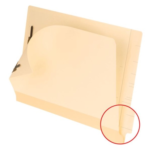 Pendaflex Laminated Spine End-Tab Folders, Fastener, 2 Partitions, Straight Cut, Letter Size, Manila, Pack Of 50