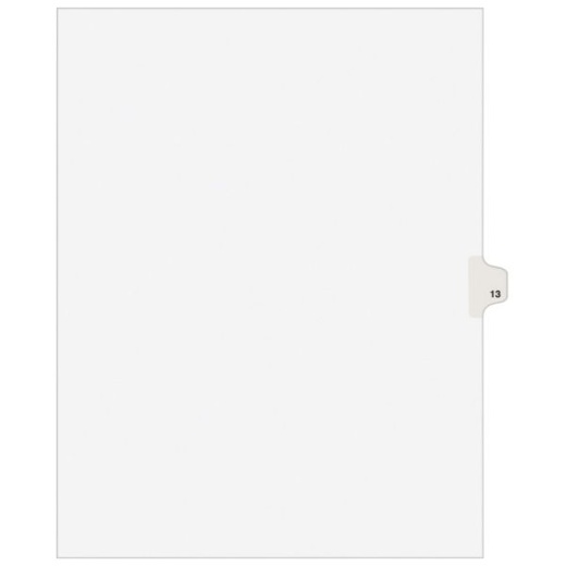 Avery Individual Legal Dividers, Letter Size, Side Tab #13, White Dividers/White Tabs, Pack Of 25