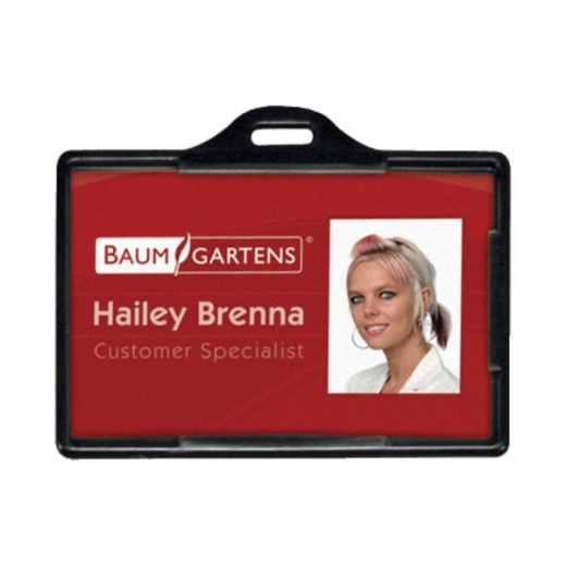 Sicurix Horizontal Black Frame Id Card Holder - Plastic - 25 / Pack - Black