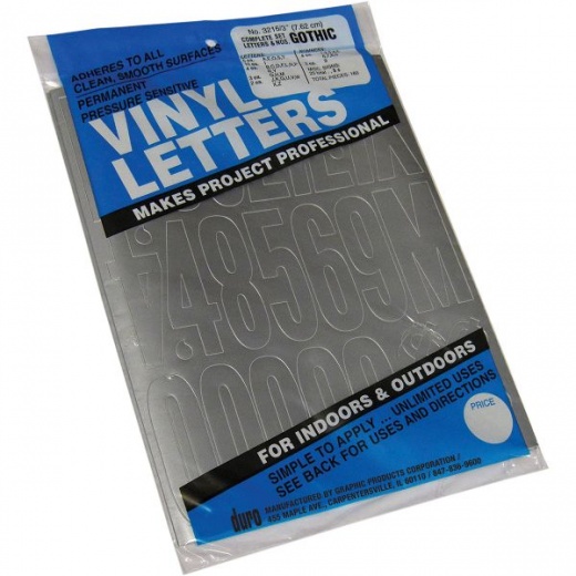 Permanent Adhesive Vinyl Letters & Numbers 3" 160/Pkg