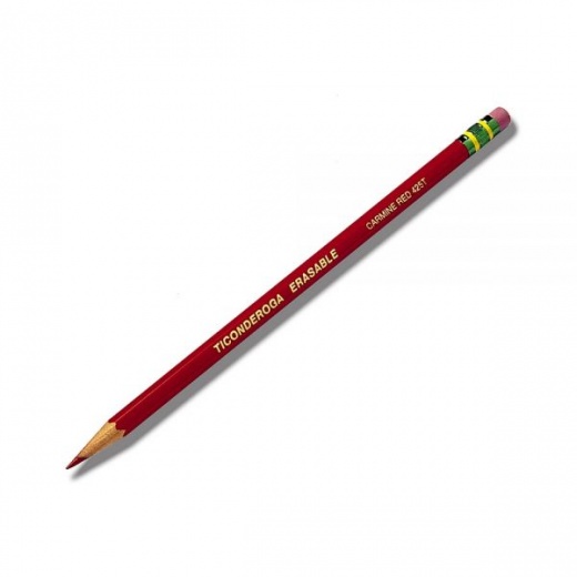 Ticonderoga Erasable Checking Pencils, 2.6 Mm, Red, Pack Of 4 Pencils