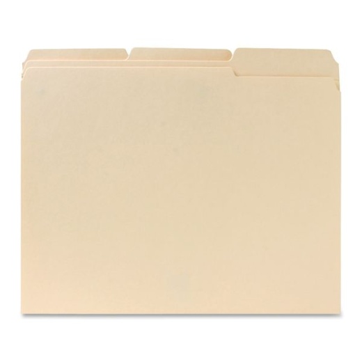 Sparco 1/3-Cut Manila File Folders, Letter Size, Box of 100