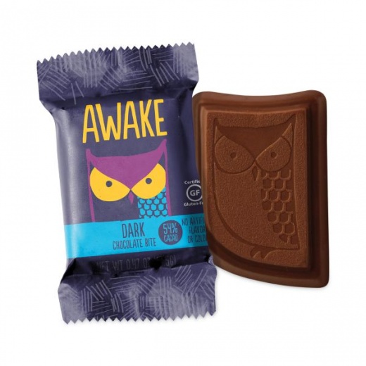Awake Caffeinated Dark Chocolate Bites - 50 Bars/Carton