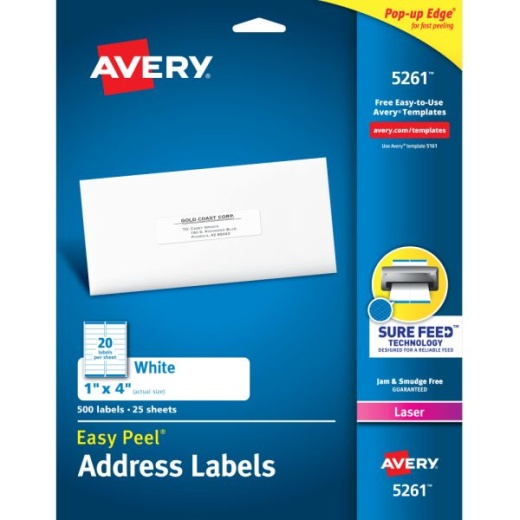 Avery Easy Peel Address Labels with Sure Feed Technology (5261)