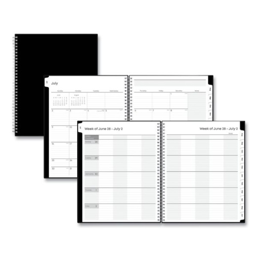Blue Sky Teacher's Solid Black Weekly/Monthly Lesson Planner, 2024 to 2025
