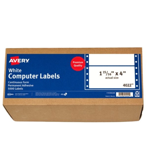Avery Continuous Form Permanent Address Labels, 4022