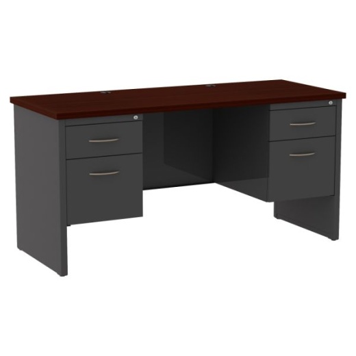 Lorell Fortress Modular Series Double-Pedestal Credenza