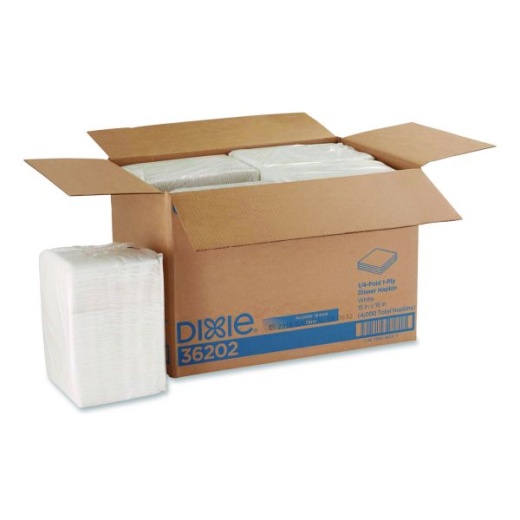 Georgia Pacific Professional Acclaim 1/4 Fold Paper Dinner Napkins, White, 1-Ply, 16" X 16", 500/Pack, 8 Packs/Carton
