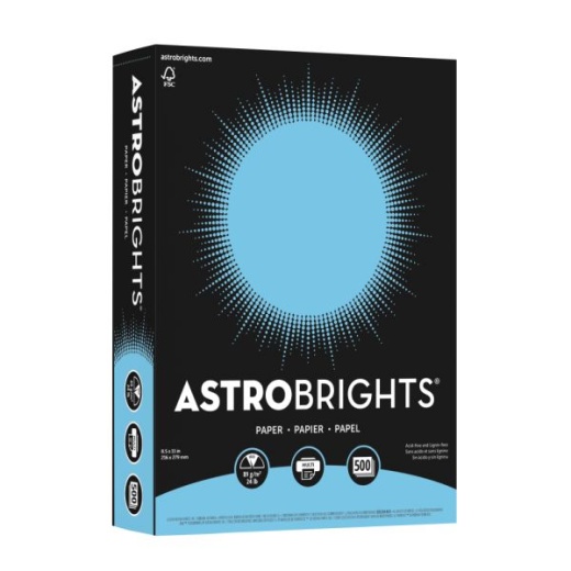 Astrobrights Color Multi-Use Printer & Copy Paper, Lunar Blue, Letter (8.5" x 11")