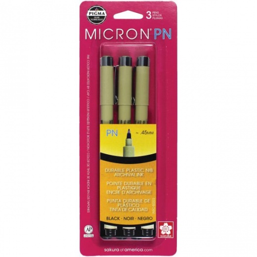 Pigma Micron Pn Pens .45Mm 3/Pkg