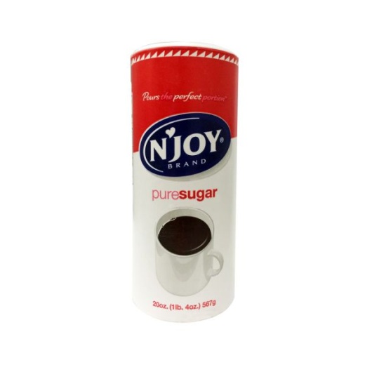 N'joy Sugar, 20 Oz. Canister - Pure and High-Quality Sugar for Your Daily Routine