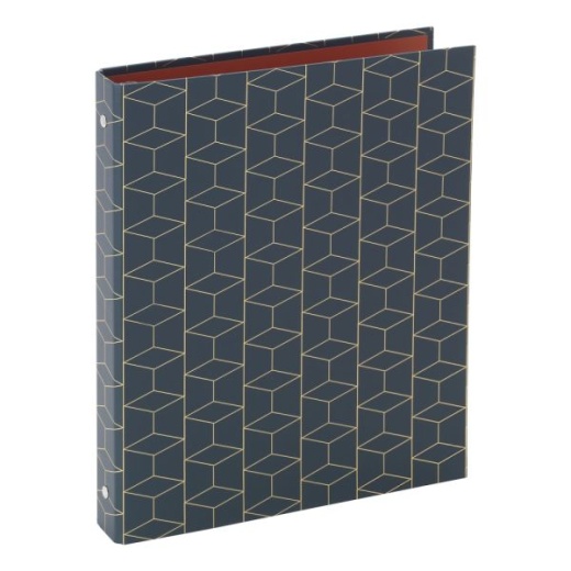 Fashion 3-Ring Binder, 1" Round Rings, Blue/Gold