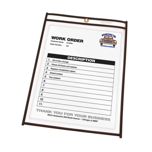 C-Line Stitched Vinyl Shop Ticket Holders, 8 1/2 x 11, Clear, Box Of 25