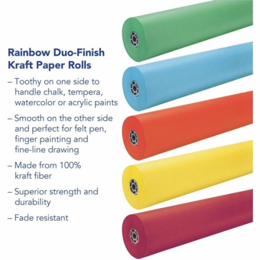 Pacon Rainbow Colored Kraft Duo-Finish Paper, 36 x 1000' White